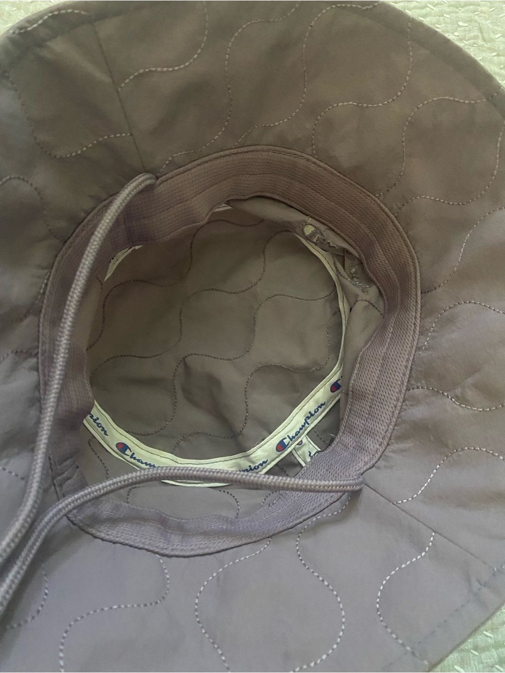 Champion UO Exclusive Taslan Quilted Bucket Hat Purple Adjustable Chin Strap - Picture 6 of 8